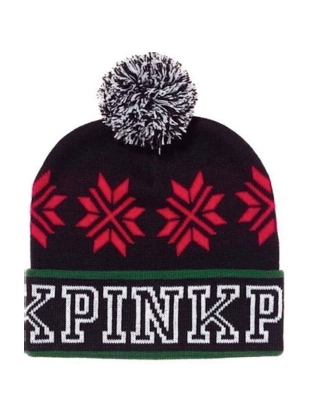 Victoria’s Secret Pink Knit Pom Pom Holiday Hat
